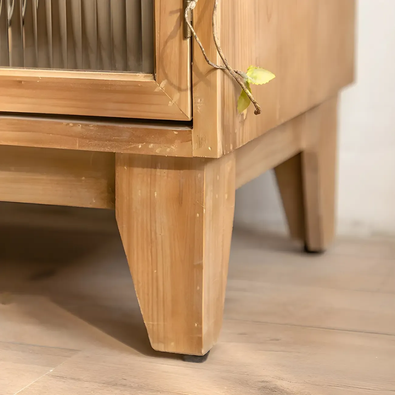 Traditional Wooden Display Cabinet with 2-Drawers for Home Image - 8