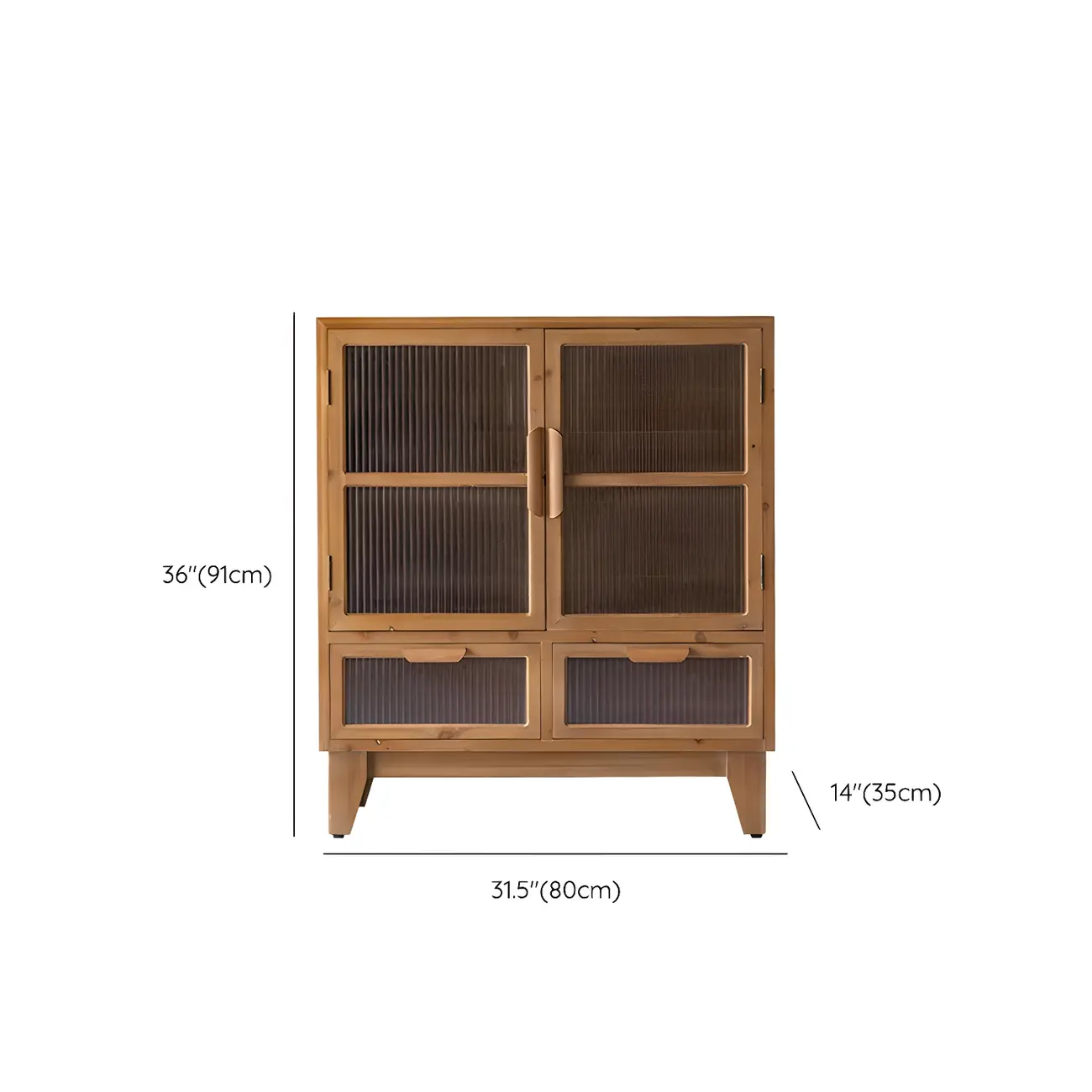 Traditional Wooden Display Cabinet with 2-Drawers for Home #size | homeyfad