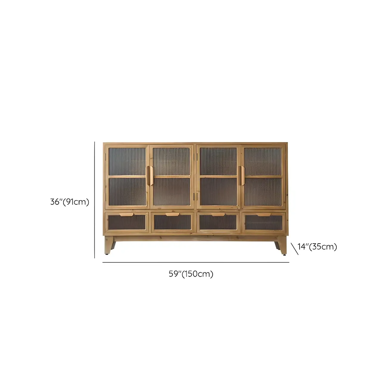 Traditional Wooden Display Cabinet with 2-Drawers for Home Image - 14