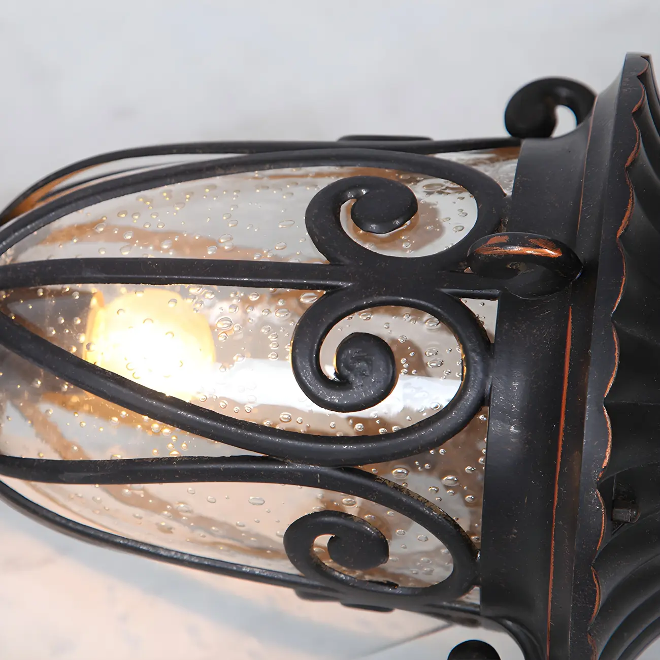 Retro Elegant Wired Black Metal Decorative Post Cap Light Image - 10 | homeyfad