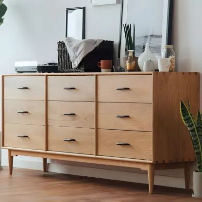 Classic Natural Wooden Dressers & Chests with Drawers Storage  Image - 4