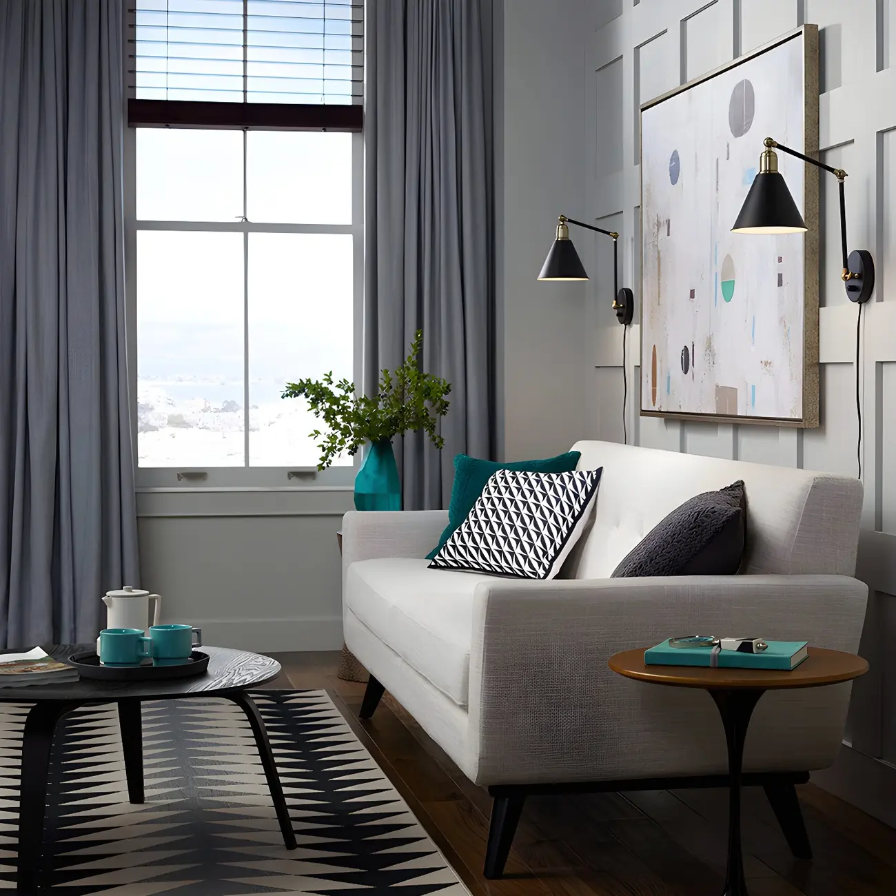 Vintage Metal Black Swing Arm Cone Shade Wall Light Image - 2 | homeyfad