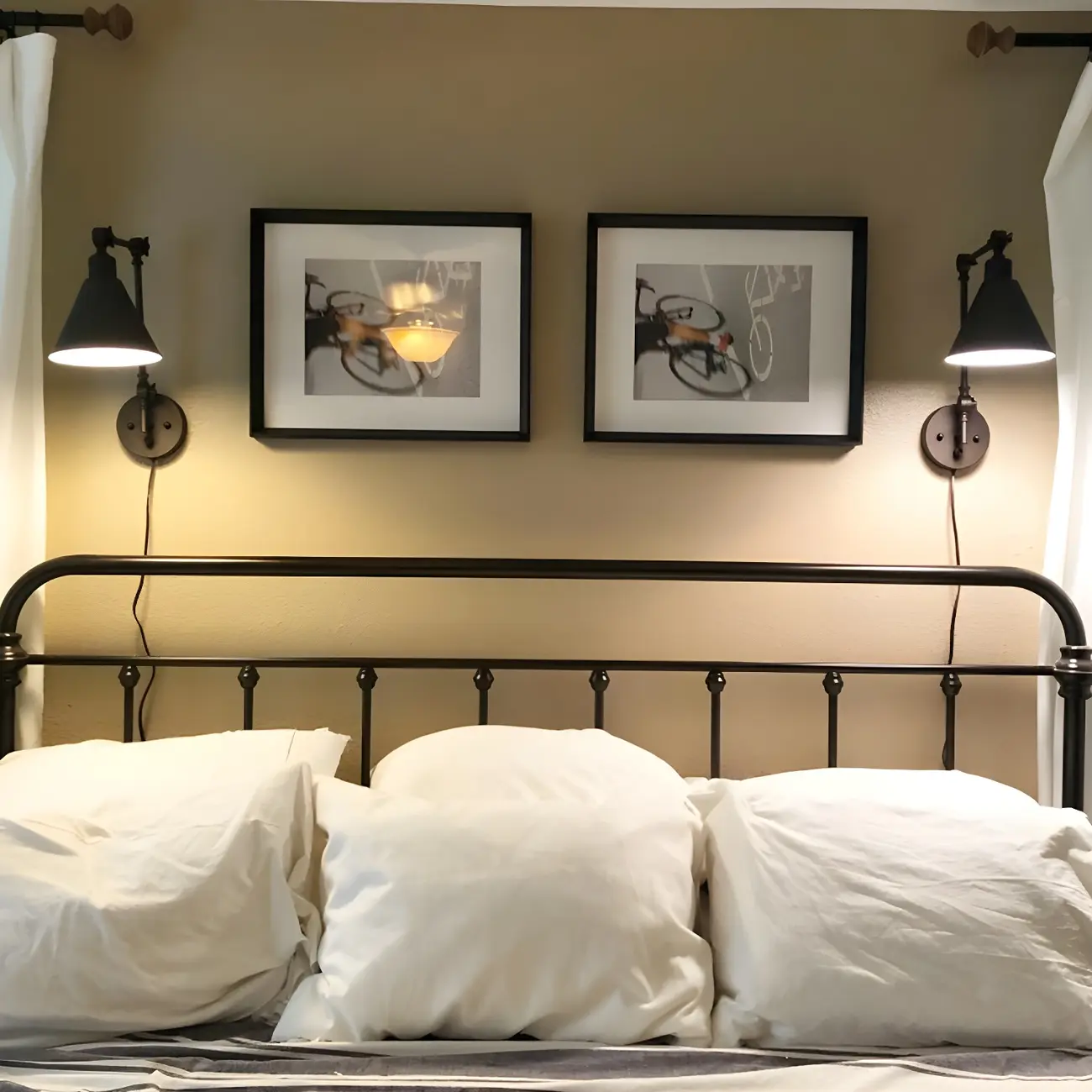 Vintage Metal Black Swing Arm Cone Shade Wall Light Image - 4 | homeyfad