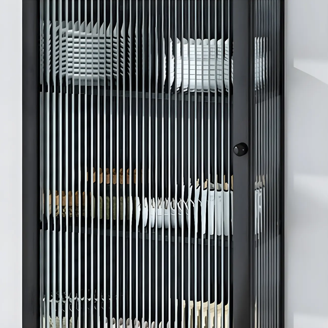 Modern Metal Black Wall-Mounted China Cabinet Image - 11 | homeyfad