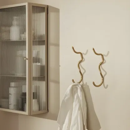 Modern Metal Black Wall-Mounted China Cabinet Image - 12