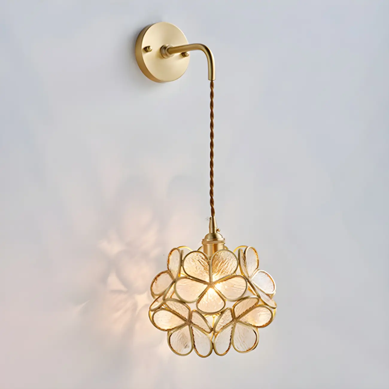 Modern Glass Gold Suspended Wall Vanity Light for Bathroom | homeyfad