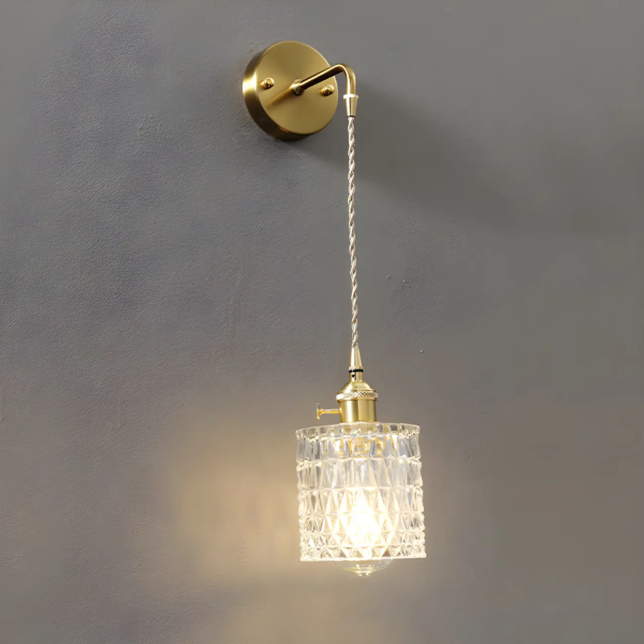 Modern Glass Gold Suspended Wall Vanity Light for Bathroom | homeyfad