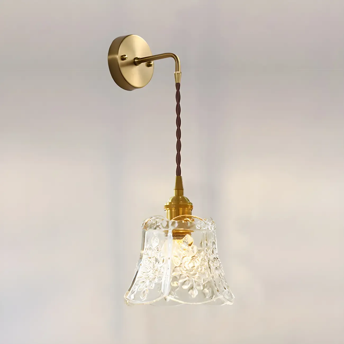 Modern Glass Gold Suspended Wall Vanity Light for Bathroom - HomeyFad