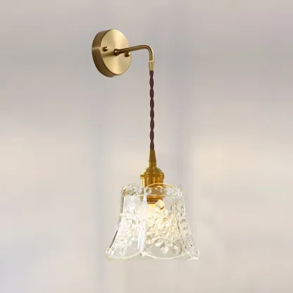 Modern Glass Gold Suspended Wall Vanity Light for Bathroom