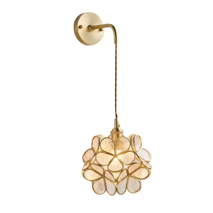 Modern Glass Gold Suspended Wall Vanity Light for Bathroom
