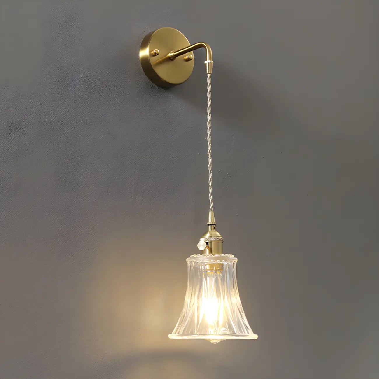 Modern Glass Gold Suspended Wall Vanity Light for Bathroom | homeyfad