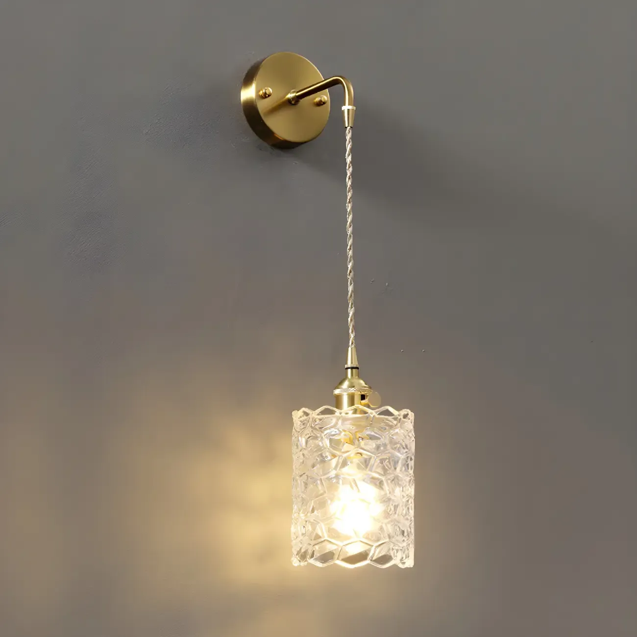 Modern Glass Gold Suspended Wall Vanity Light for Bathroom