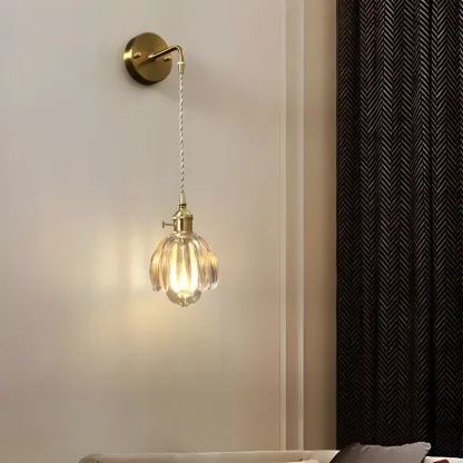 Modern Glass Gold Suspended Wall Vanity Light for Bathroom
