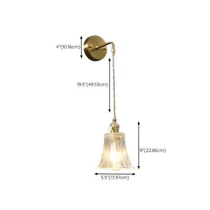 Modern Glass Gold Suspended Wall Vanity Light for Bathroom