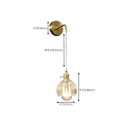 Modern Glass Gold Suspended Wall Vanity Light for Bathroom
