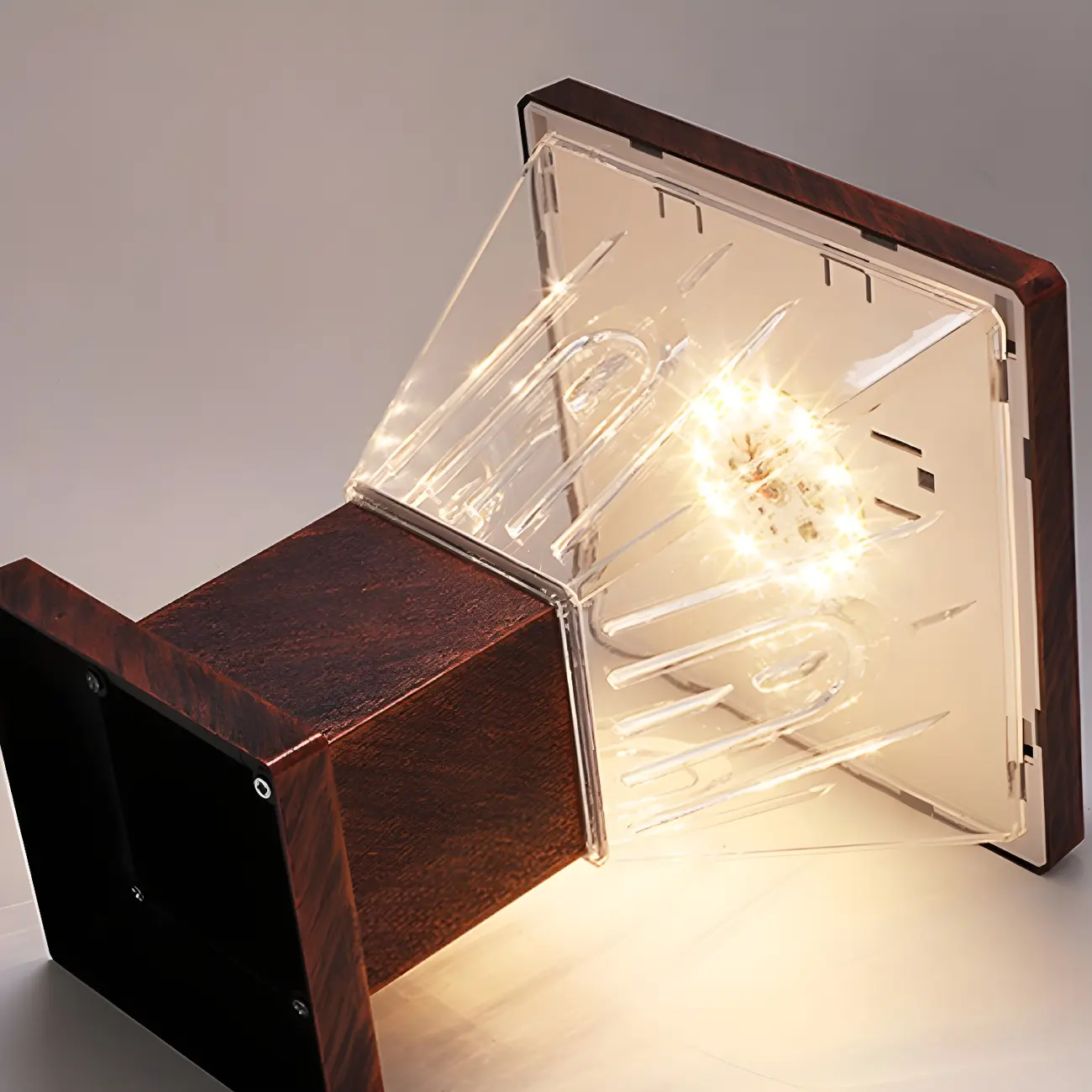 Bronze Acrylic Modern Solar Pyramid Outdoor Post Lights | homeyfad