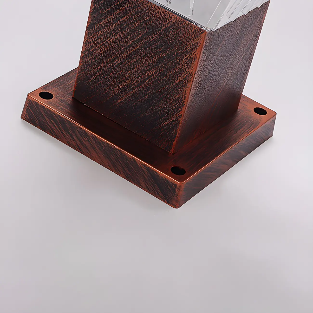 Bronze Acrylic Modern Solar Pyramid Outdoor Post Lights | homeyfad