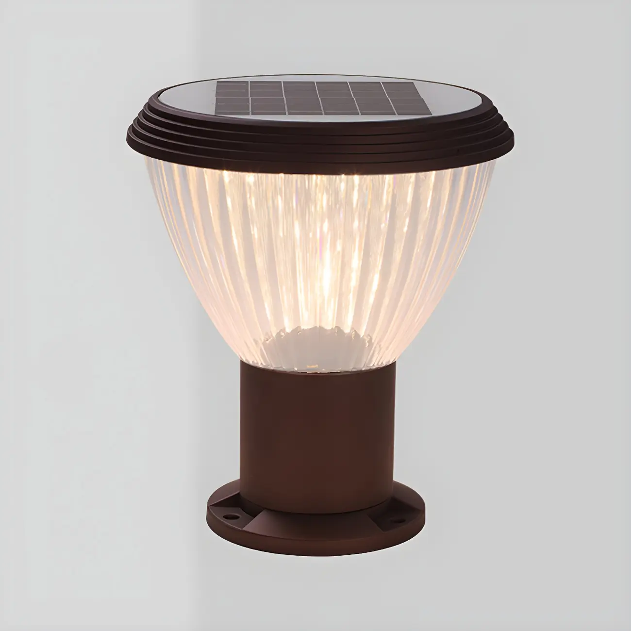Solar Metal Cone Clear Shade Post Cap Light Image - 6 | homeyfad