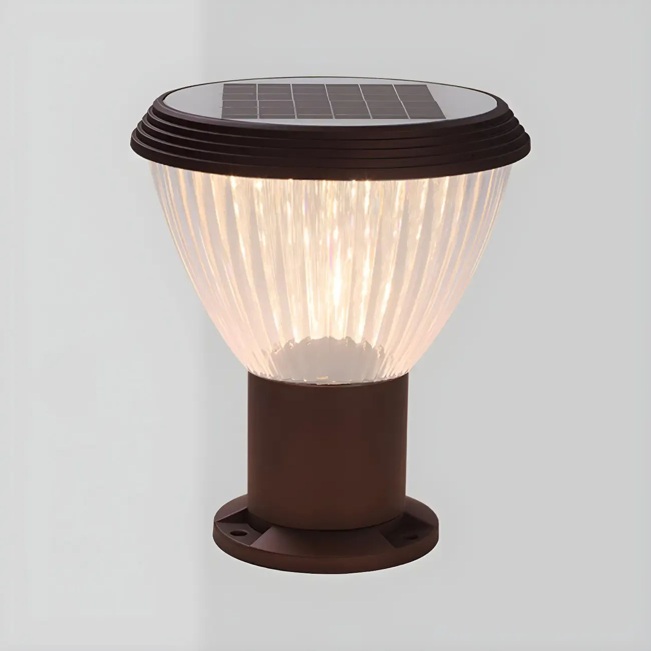 Solar Metal Cone Clear Shade Post Cap Light Image - 6