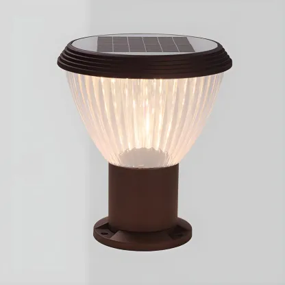 Solar Metal Cone Clear Shade Post Cap Light Image - 6