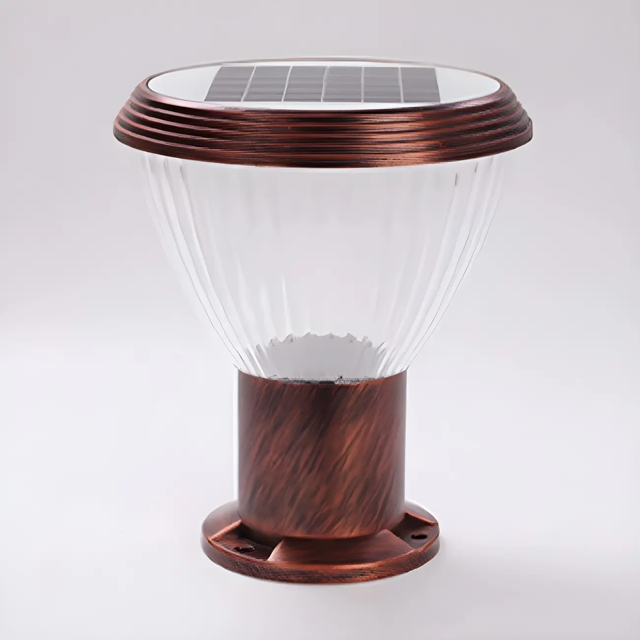 Solar Metal Cone Clear Shade Post Cap Light Image - 7 | homeyfad