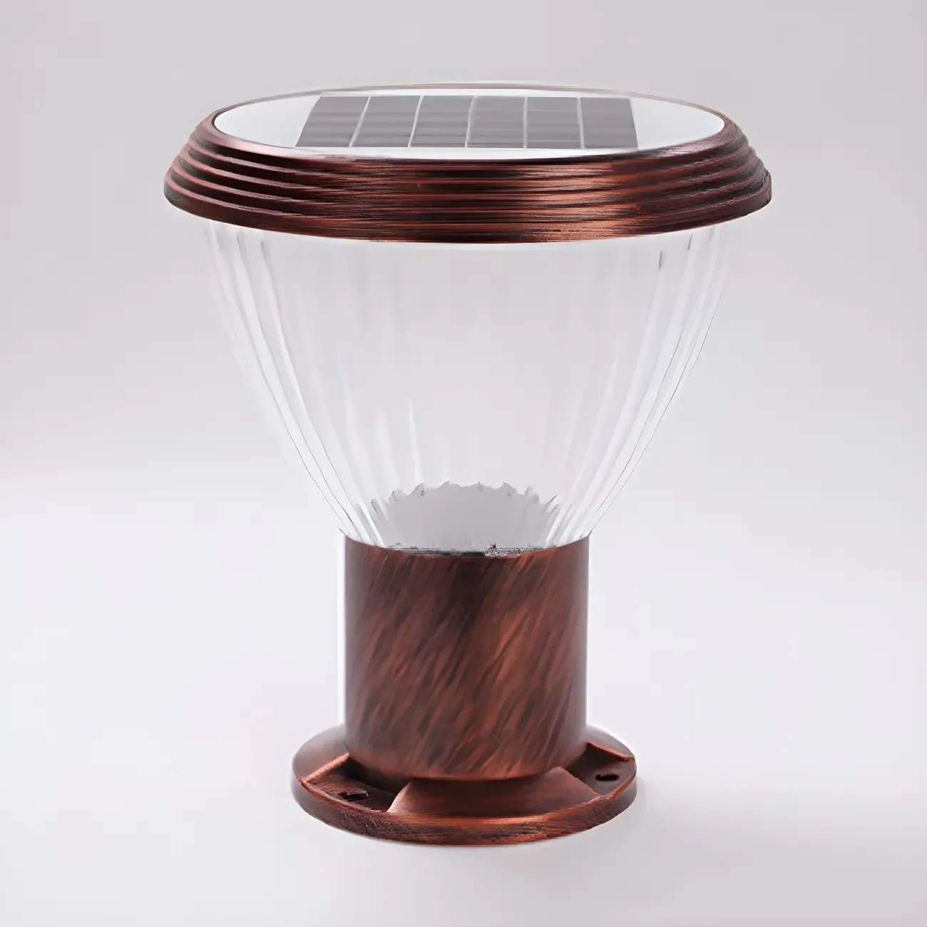 Solar Metal Cone Clear Shade Post Cap Light Image - 7