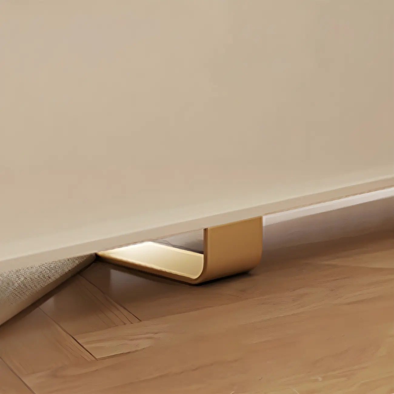 Minimalist Stone TV Stand with Gold Accents for Living Room Use Image - 7 | homeyfad