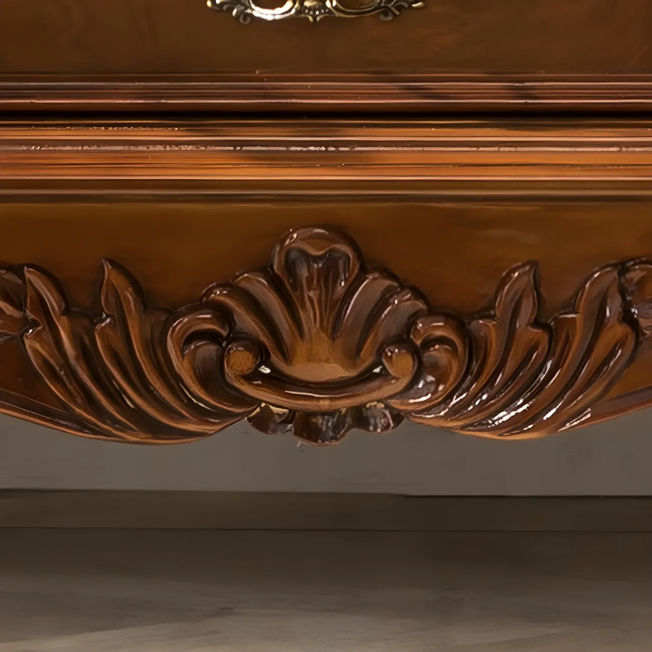 Retro Wooden Glass Display Cabinet with Drawer for Dining Room Image - 11 | homeyfad