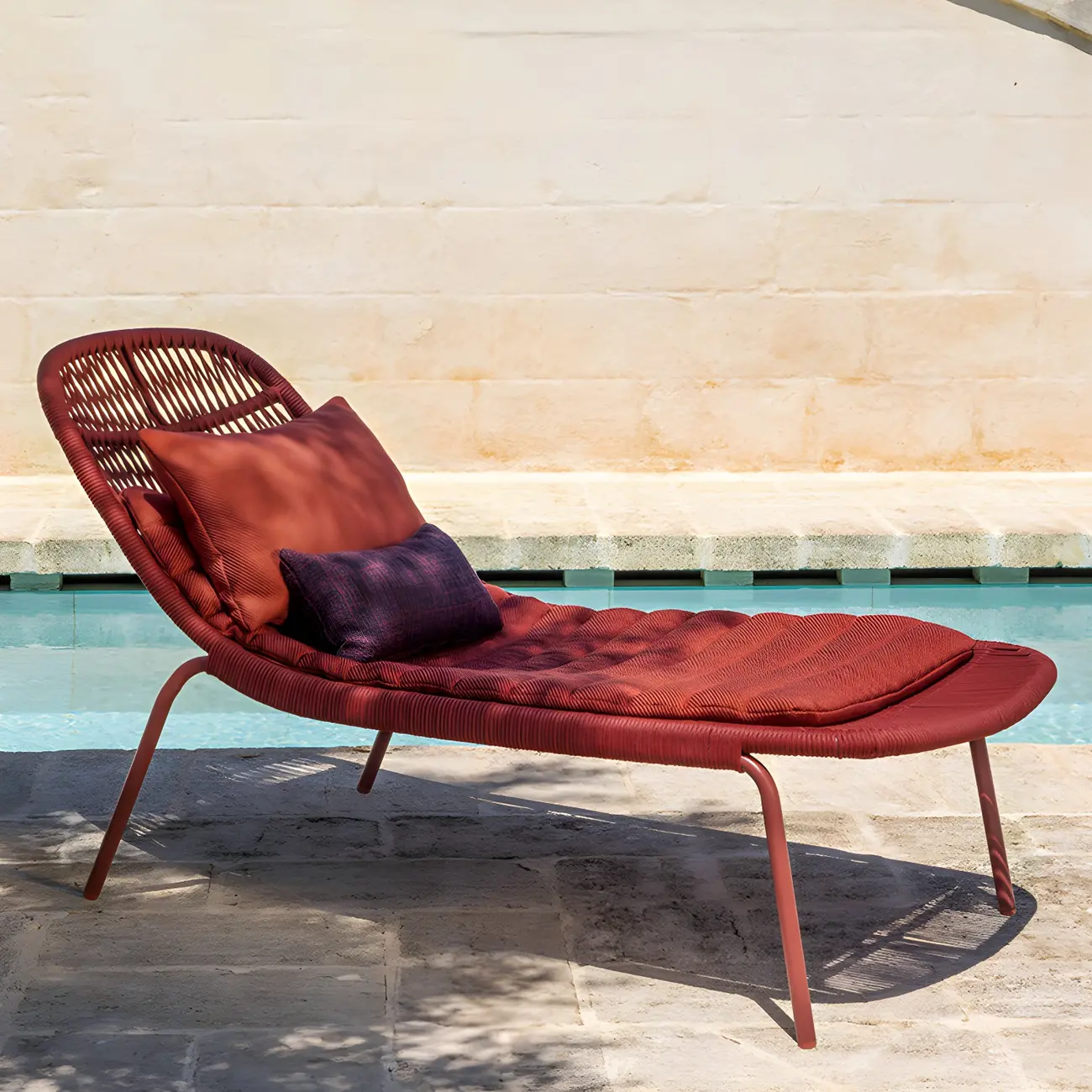 Tropical Metal Outdoor Daybed with Fabric Cushions Image - 1 | homeyfad