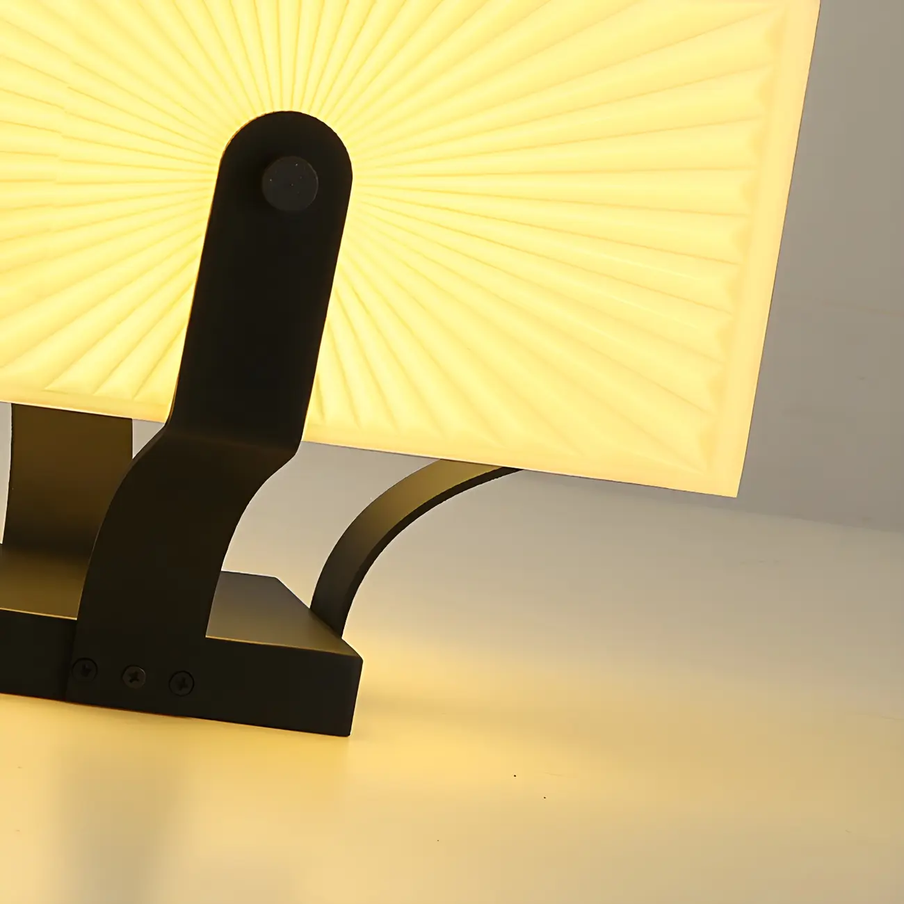 Black Elegant Bracket Post Cap Light with Beige Cubic Shade Image - 10 | homeyfad