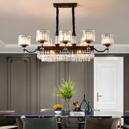 Nordic Crystal Cylinder Chandelier for Dining Room Image - 1