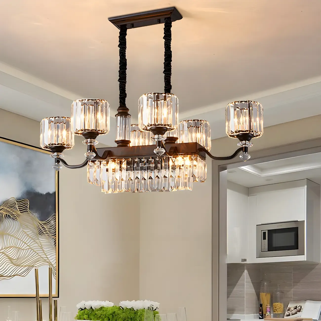 Nordic Crystal Cylinder Chandelier for Dining Room Image - 6
