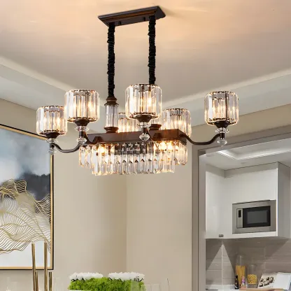 Nordic Crystal Cylinder Chandelier for Dining Room Image - 6