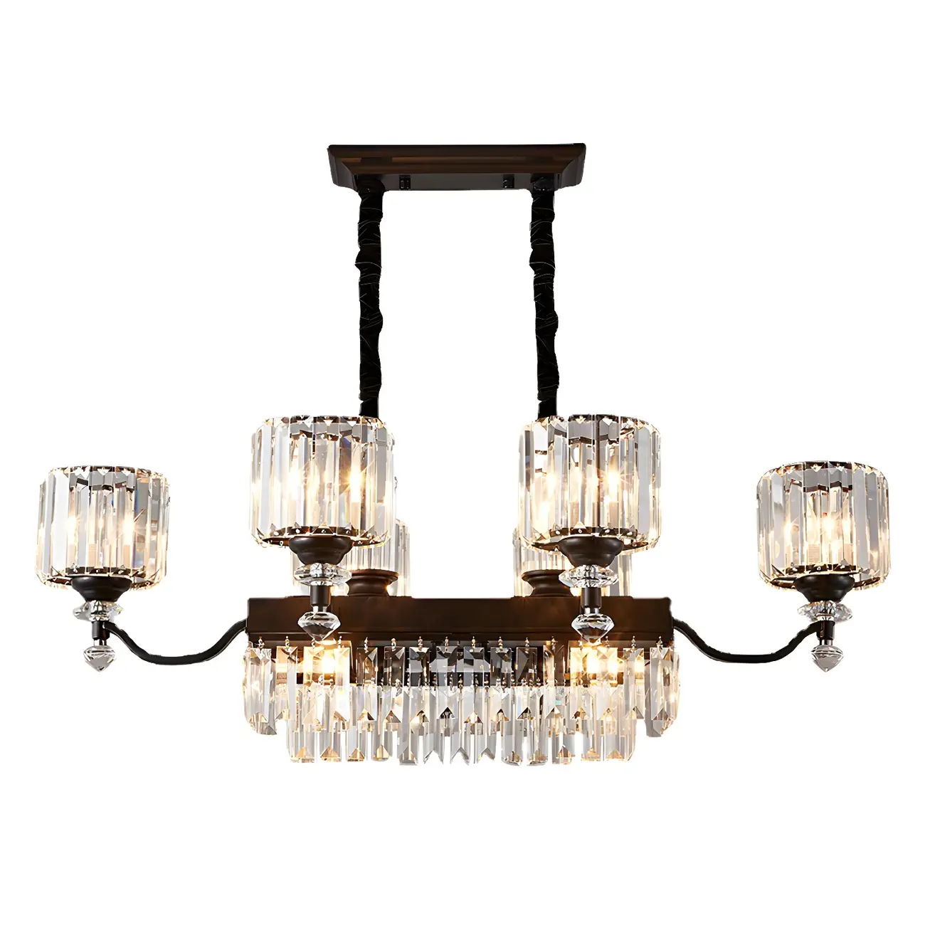 Nordic Crystal Cylinder Chandelier for Dining Room Image - 7 | homeyfad