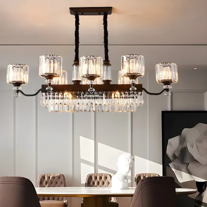 Nordic Crystal Cylinder Chandelier for Dining Room Image - 12
