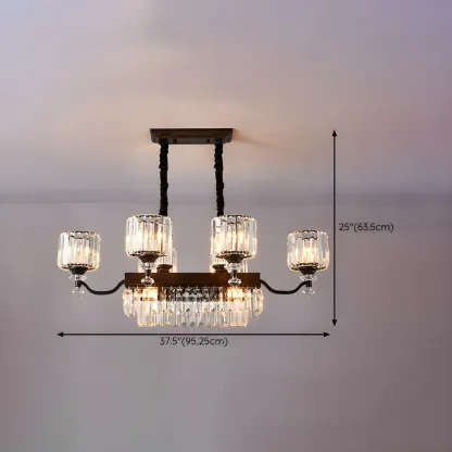 Nordic Crystal Cylinder Chandelier for Dining Room #size