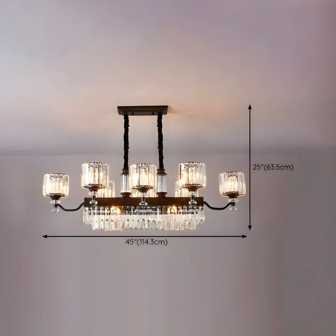 Nordic Crystal Cylinder Chandelier for Dining Room Image - 14