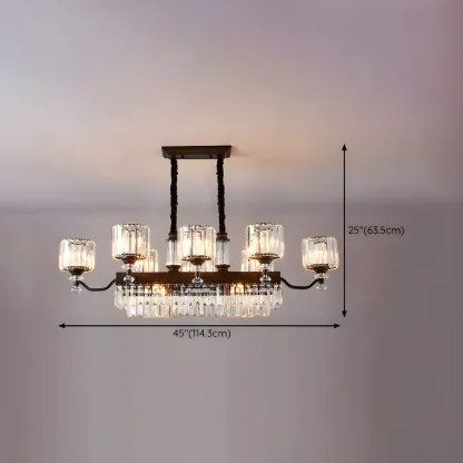 Nordic Crystal Cylinder Chandelier for Dining Room Image - 14