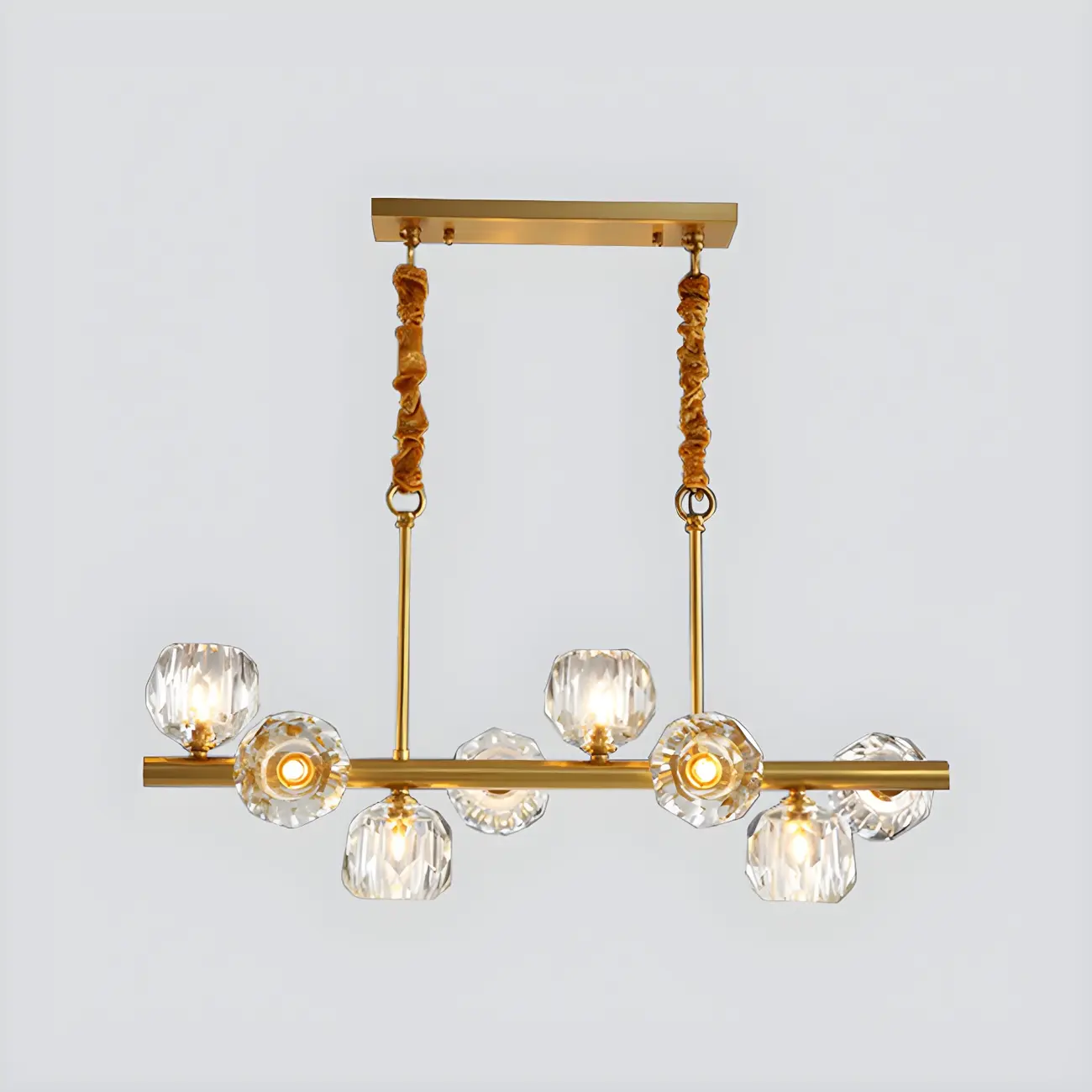 Trendy Modern Linear Crystal Chandelier for Kitchen Image - 3 | homeyfad