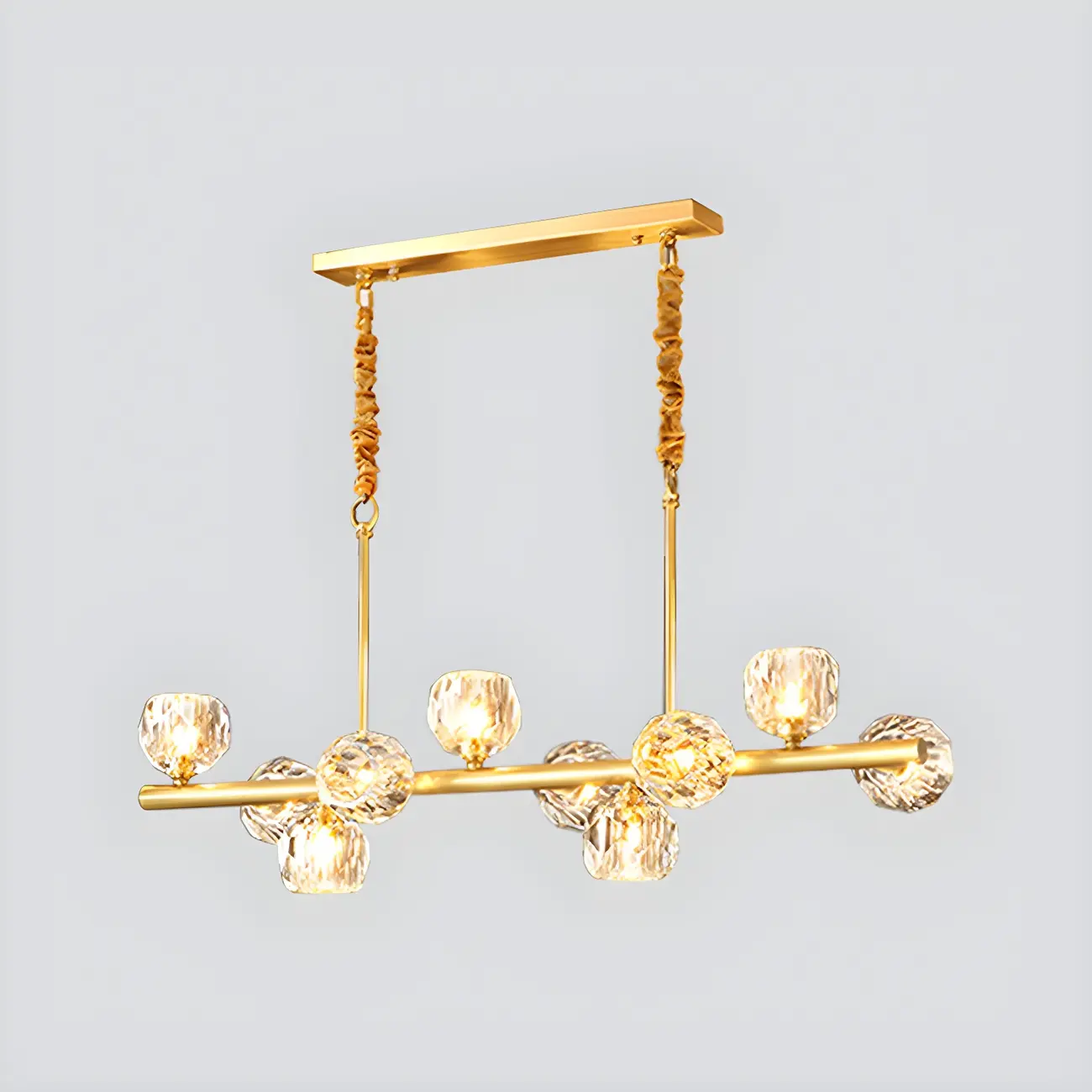 Trendy Modern Linear Crystal Chandelier for Kitchen Image - 4 | homeyfad