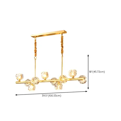 Trendy Modern Linear Crystal Chandelier for Kitchen Image - 14