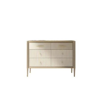 Luxurious Gold Wooden Dressers & Chests with 6-Drawers Image - 5