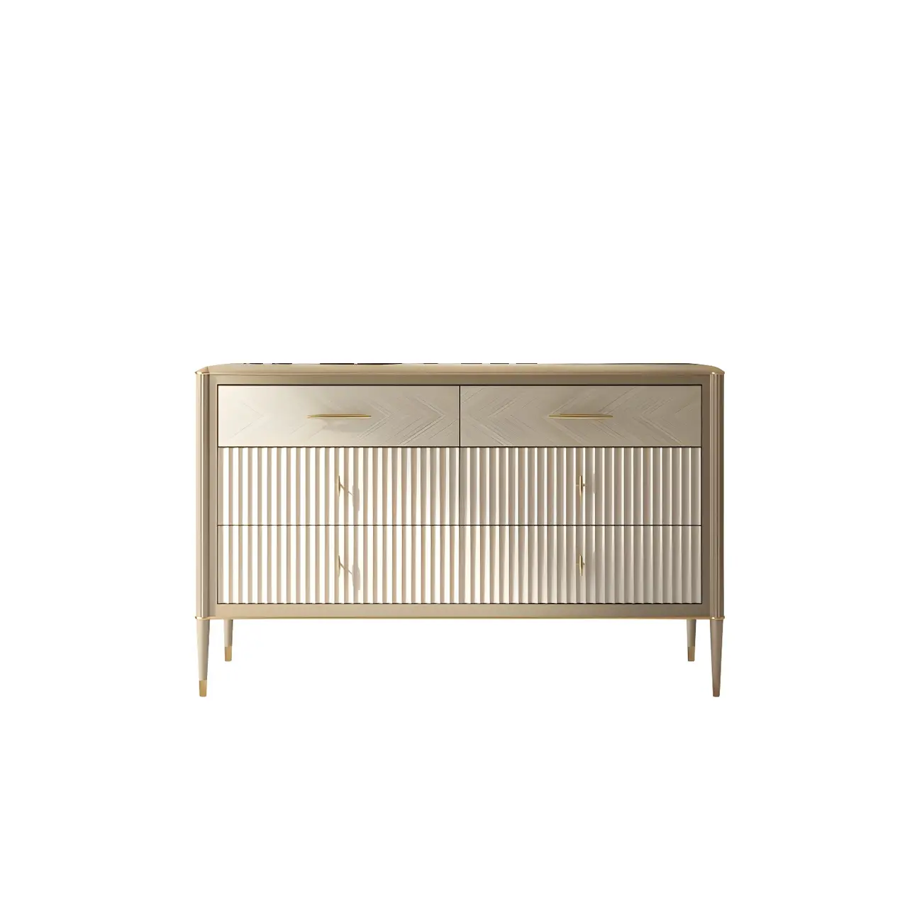 Luxurious Gold Wooden Dressers & Chests with 6-Drawers Image - 6 | homeyfad