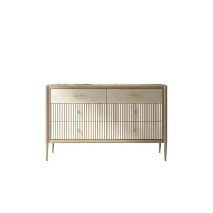 Luxurious Gold Wooden Dressers & Chests with 6-Drawers Image - 6