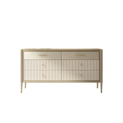Luxurious Gold Wooden Dressers & Chests with 6-Drawers Image - 7