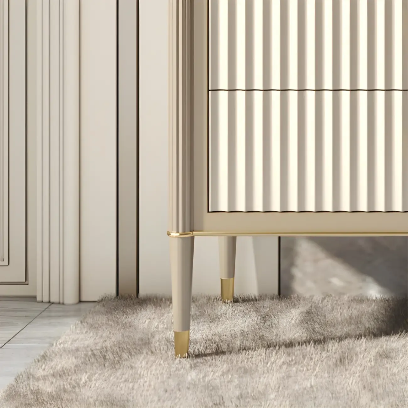 Luxurious Gold Wooden Dressers & Chests with 6-Drawers Image - 4