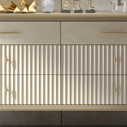 Luxurious Gold Wooden Dressers & Chests with 6-Drawers Image - 11