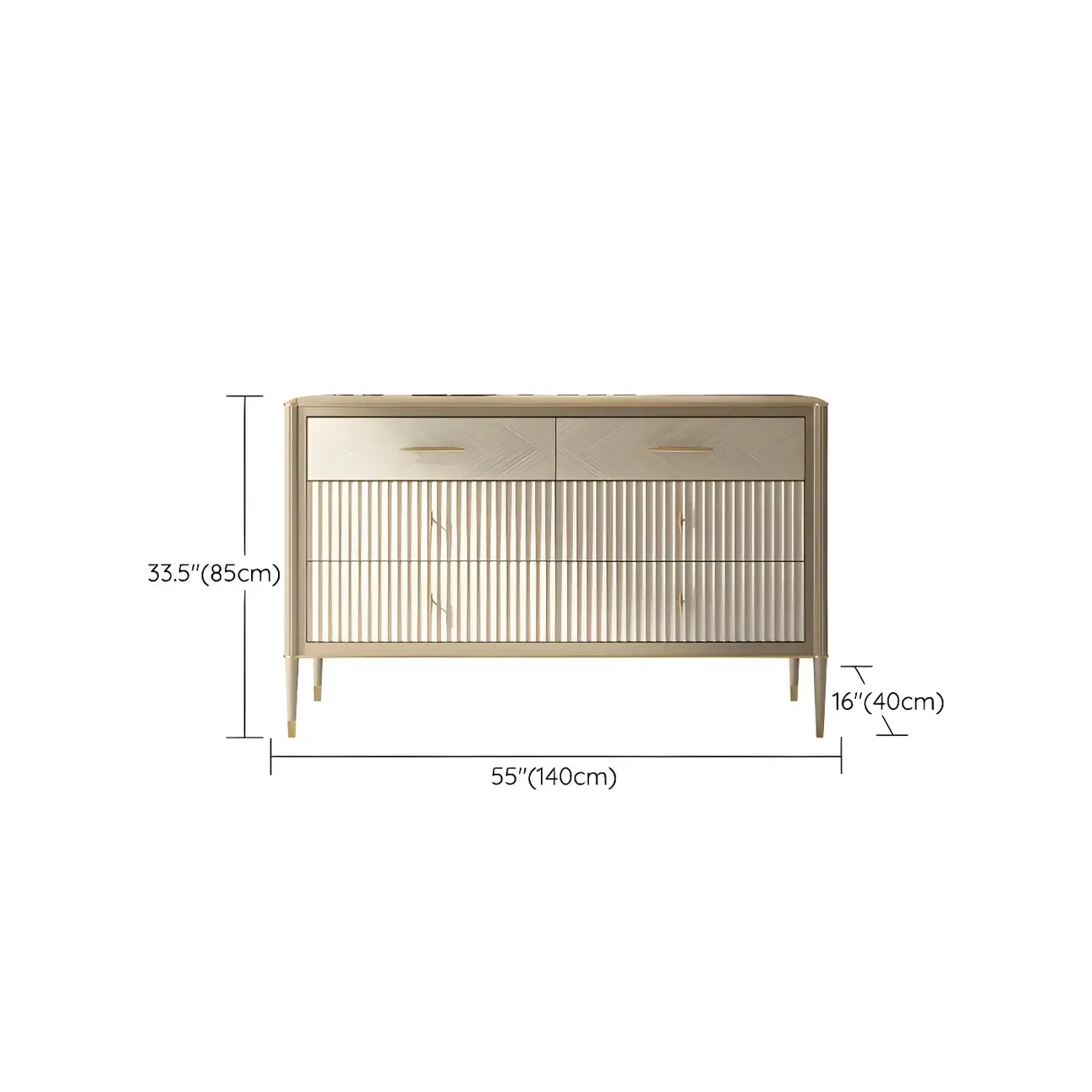 Luxurious Gold Wooden Dressers & Chests with 6-Drawers Image - 13