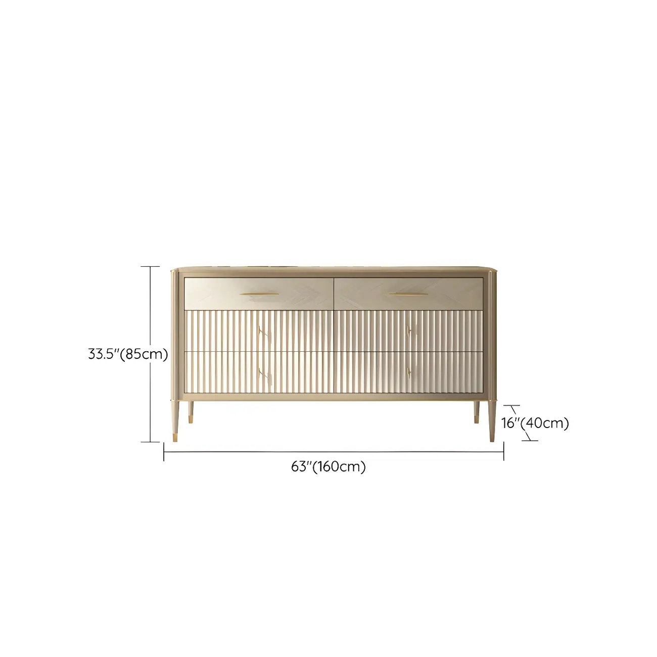 Luxurious Gold Wooden Dressers & Chests with 6-Drawers Image - 14 | homeyfad