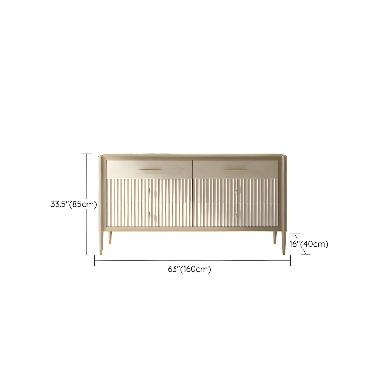 Luxurious Gold Wooden Dressers & Chests with 6-Drawers Image - 14